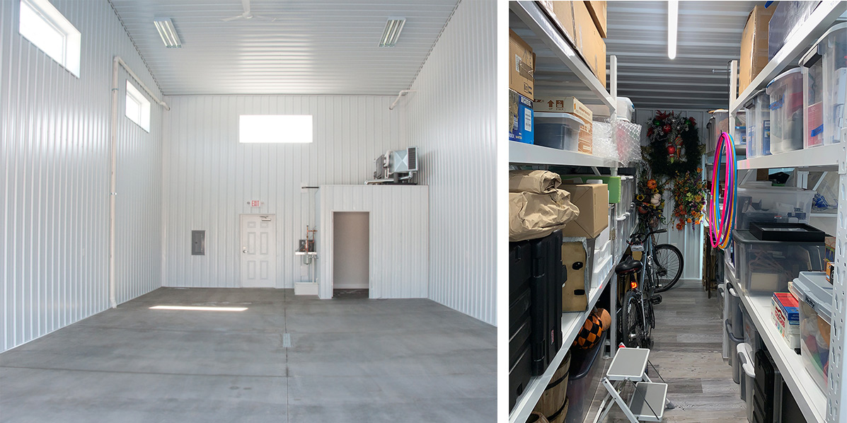 Storage Shelves in Mezzanine